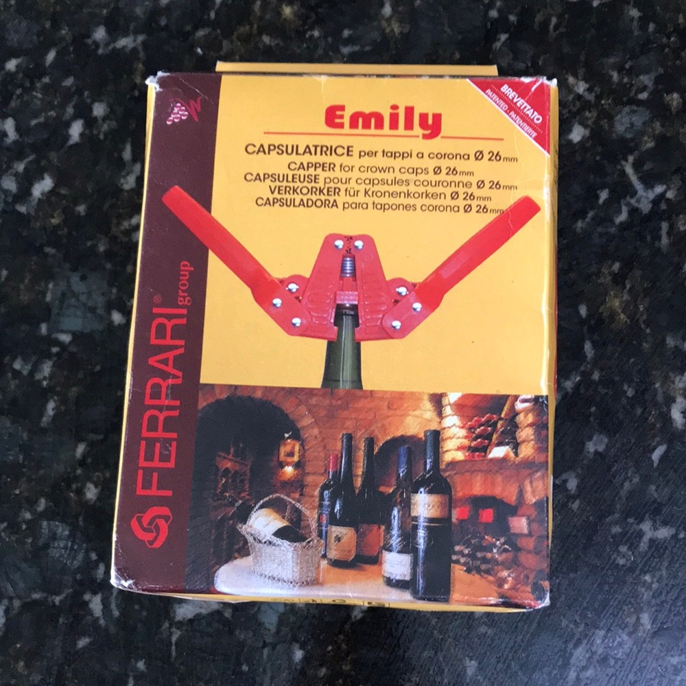 Vintage Emily Red Baron Mechanical Bottle Capper, Ferrari Group Made in Italy